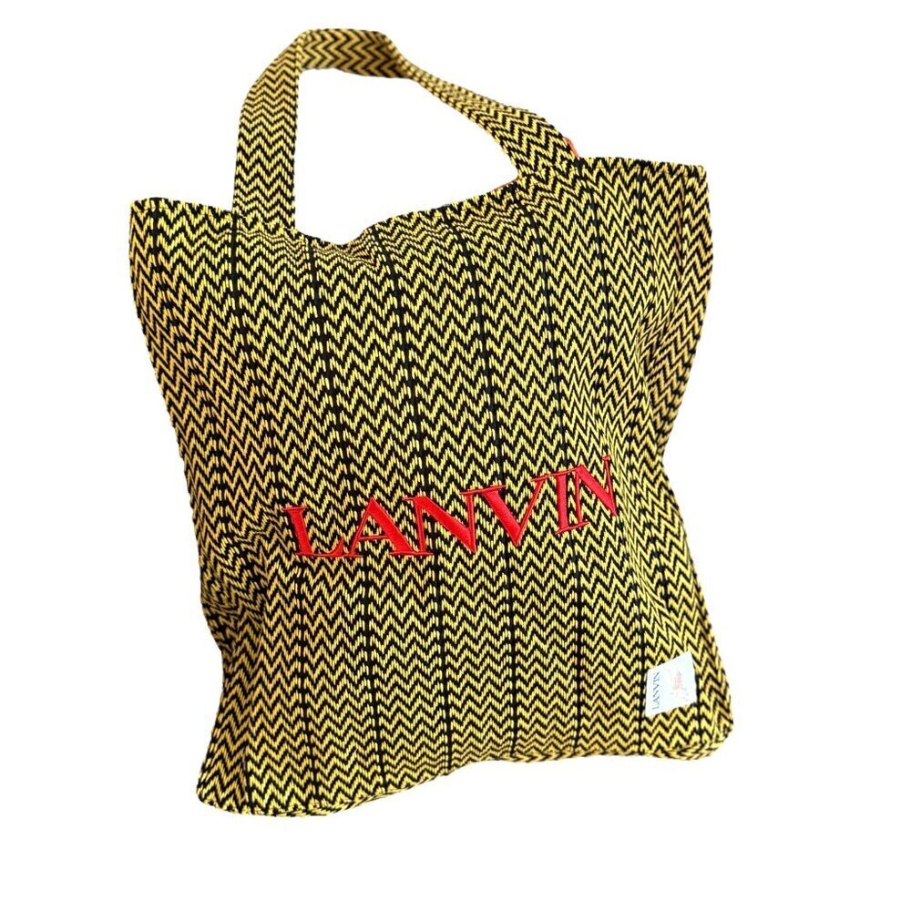 Lanvin Cotton Tote Bag, X Future Curb, Yellow Black - Picture 6 of 15